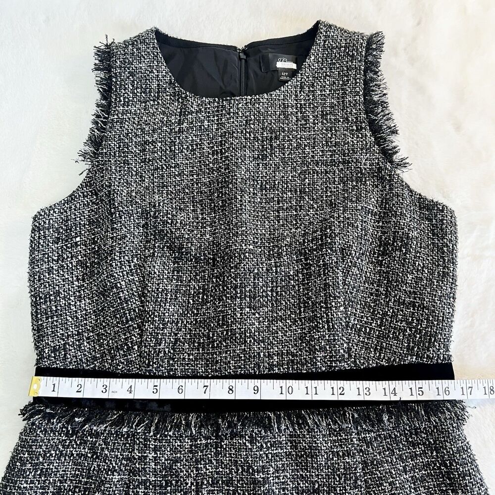 J. Crew Sparkling Constellation Sheath Dress Black Metallic Tweed Sz 12T Tall - Picture 10 of 13